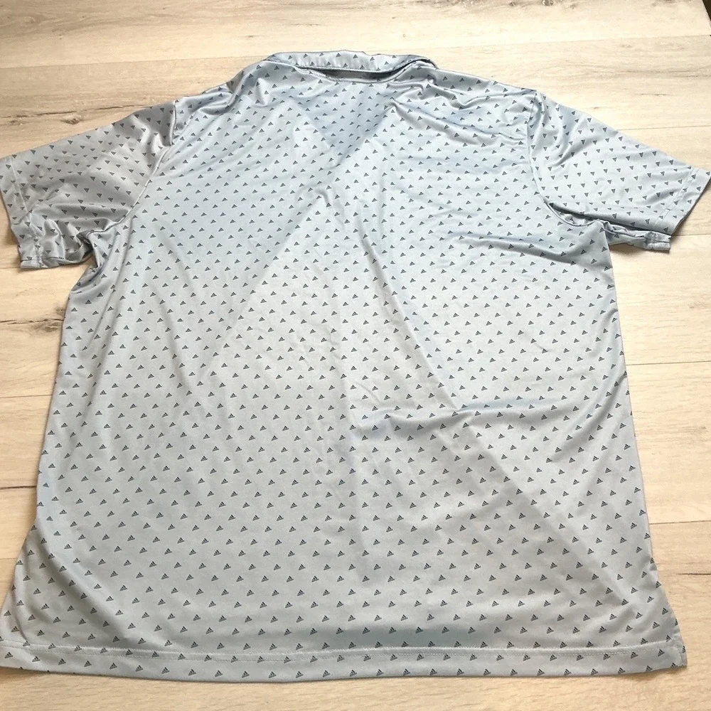 Adidas Adiprint Golf Polo Shirt Mens 2XL Light Blue PreLoved